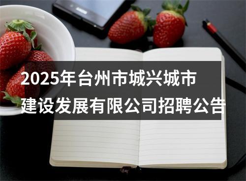 2025年台州市城兴城市建设发展有限公司招聘公告 图片